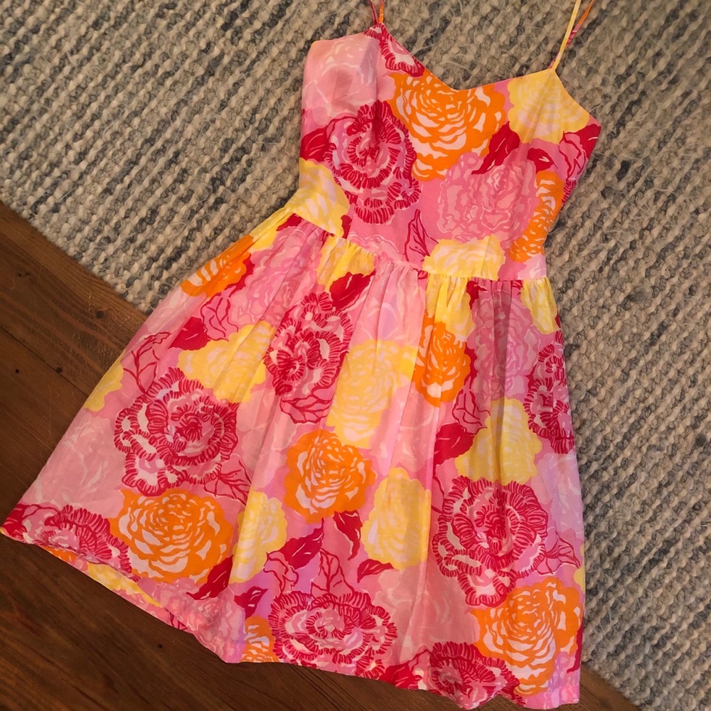 Lily Pulitzer pink floral dress size 2